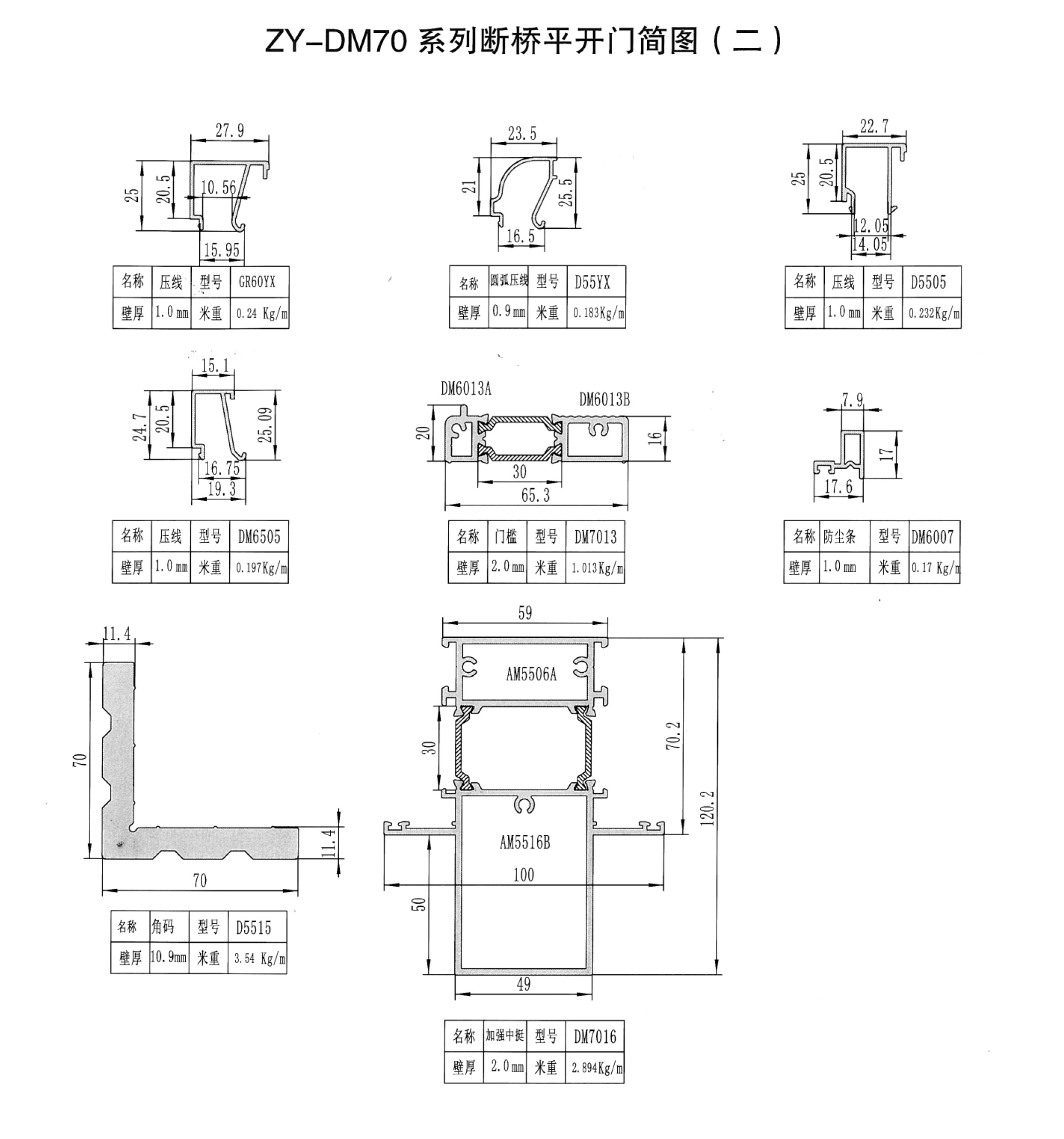 ZY-DM70系列斷橋平開門