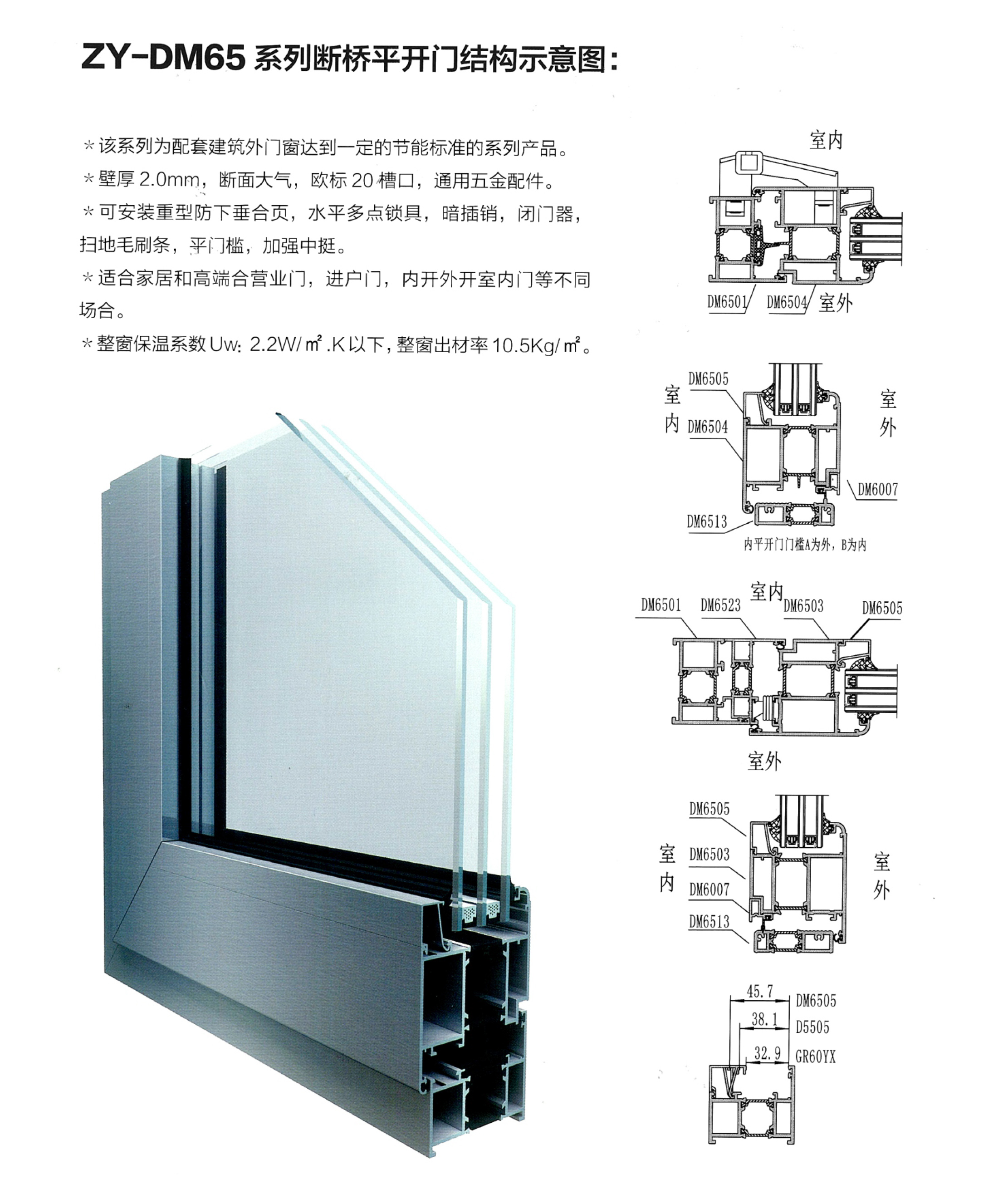 ZY-DM65系列斷橋平開(kāi)門(mén)